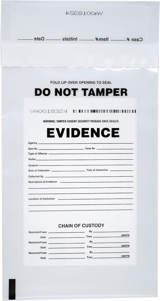 100Pk Evidence Bags, 6