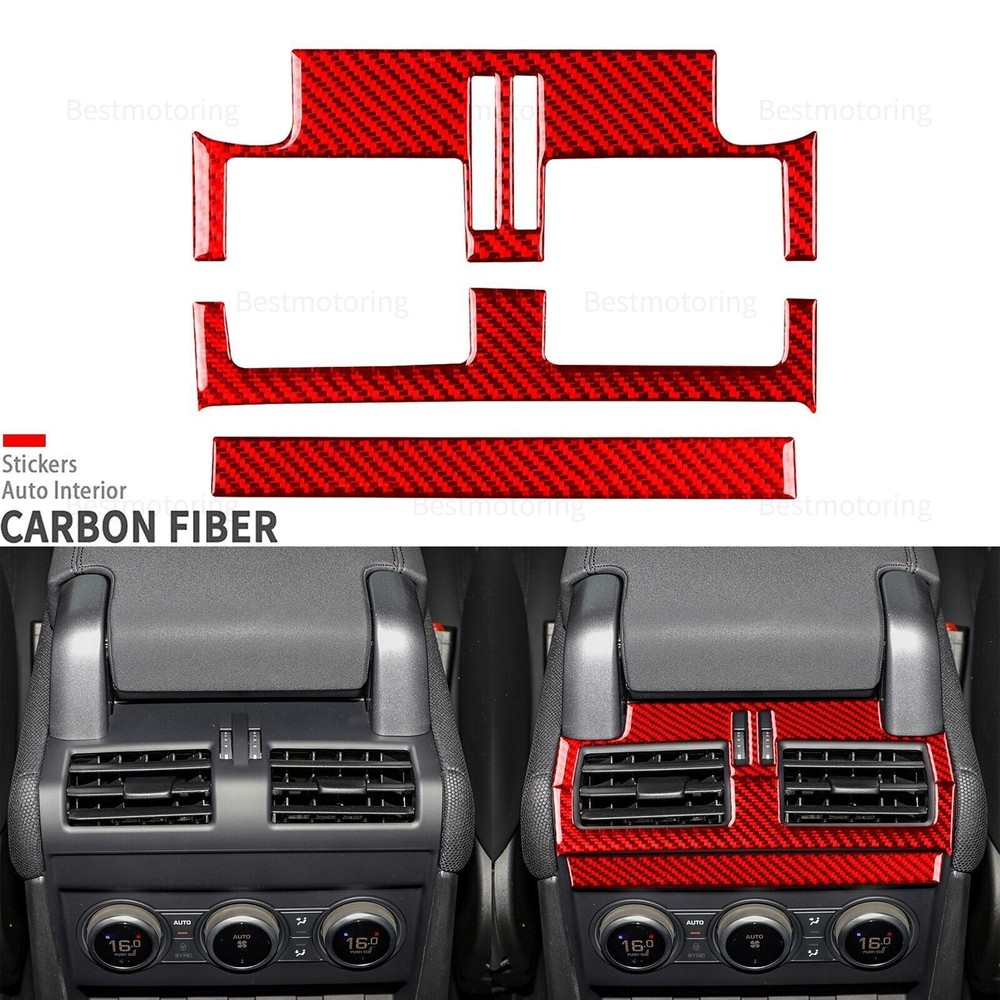 Red Carbon Fiber Rear Air Vent Outlet Panel Cover For Land Rover Defender 20-24