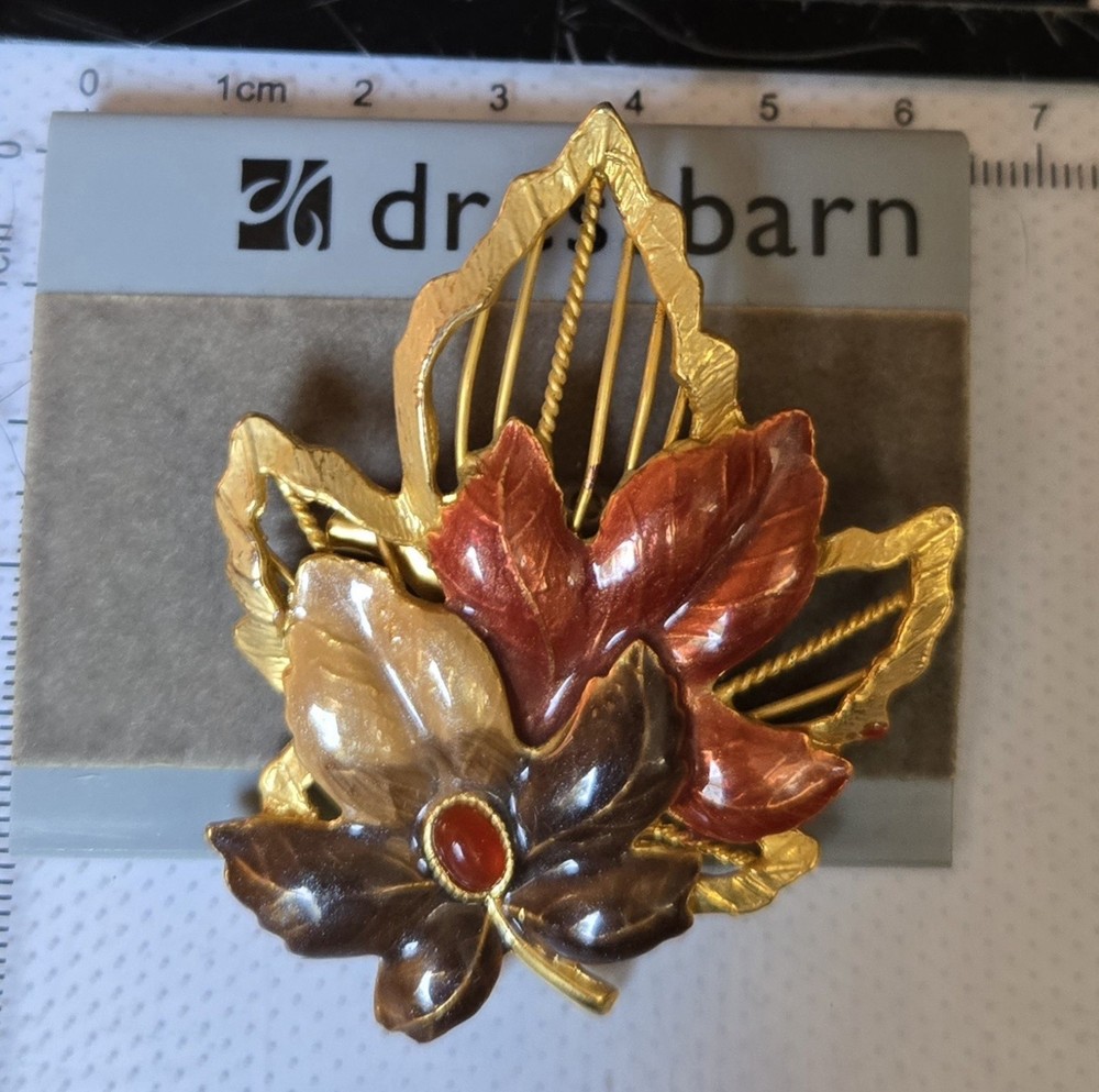 Vintage Kenneth Cole Leaf Brooch Pin Thanksgiving Fall