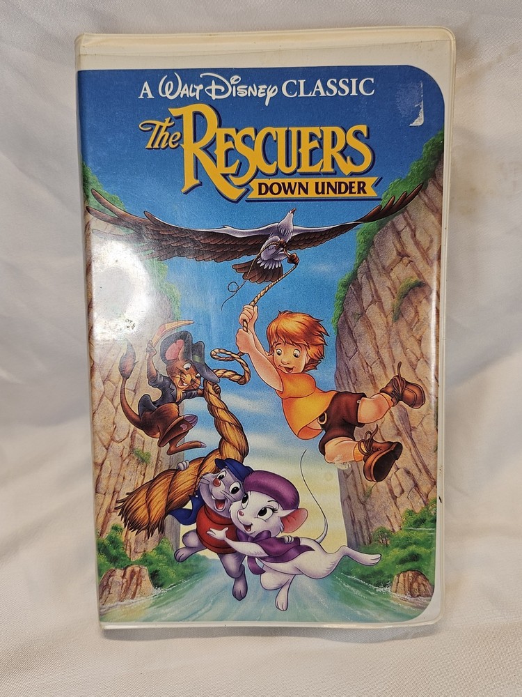 RARE Black Diamond Classic Walt Disney's The Rescuers Down Under- VHS Tape