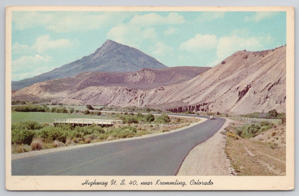 US 40 Kremmling CO Rabbit Ear Pass Colorado Postcard 1966 Chrome Posted