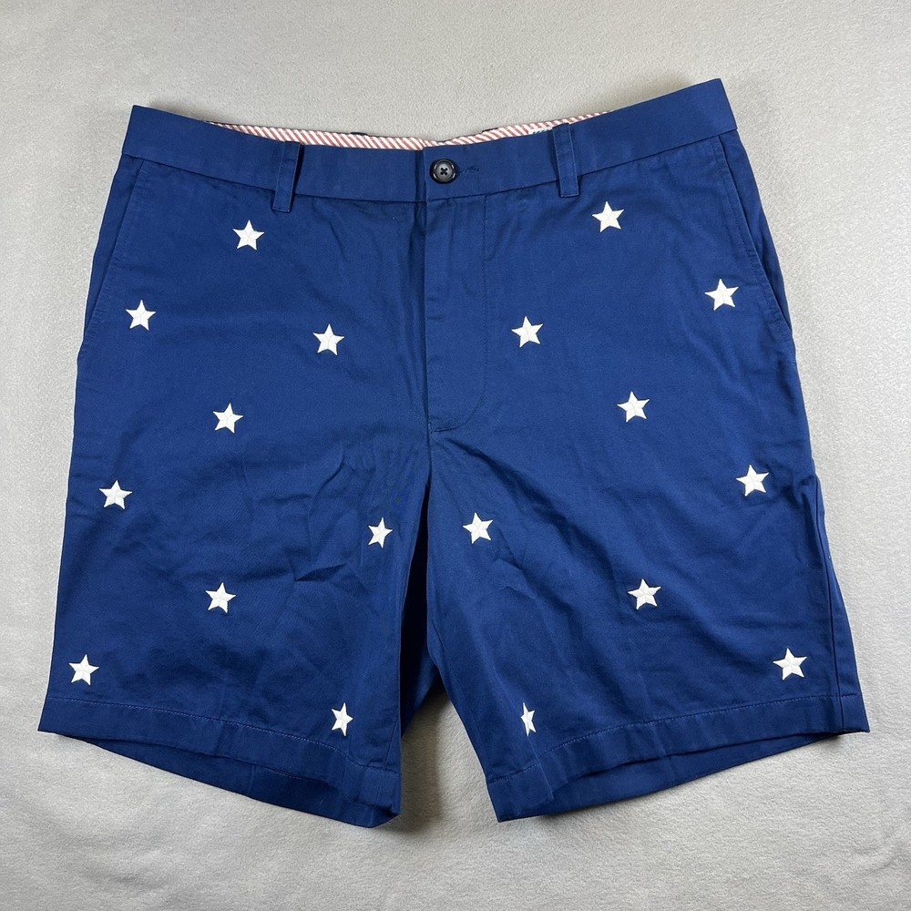 Southern Tide Shorts Mens 36 Navy Chino 8” Stretch Stars Spangled America