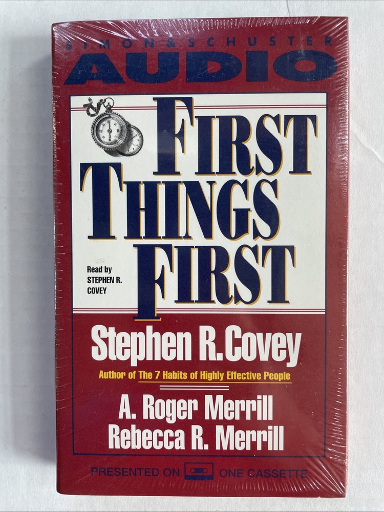 Stephen R. Covey First Things First Audio Cassette 1994 Simon & Schuster- Sealed