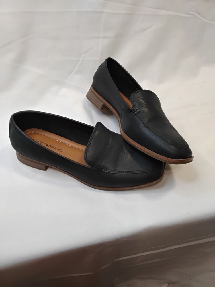 Lucky Brand Navy Womens Leather Loafers Soft Leather Shoes 6M