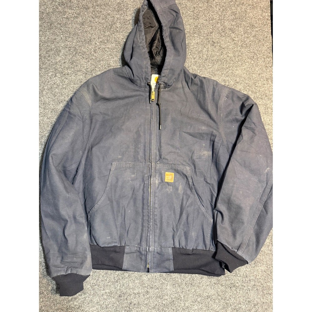 Carhartt J280 MDT Active Jacket Mens Large Midnight Navy Hooded Quilted Lined