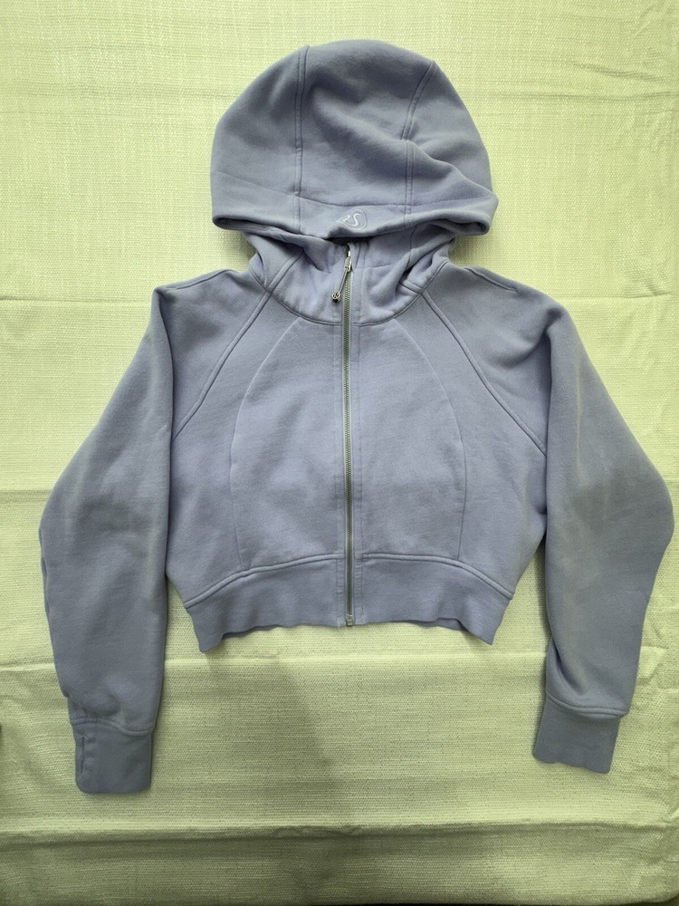 Lululemon Scuba Full-Zip Cropped Hoodie in Lilac Smoke