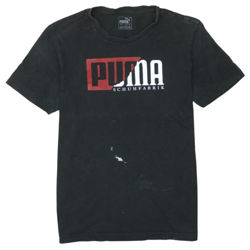 Puma Mens T Shirt Black Cotton Jersey Lightweight Graphic Sports Logo Tee M
