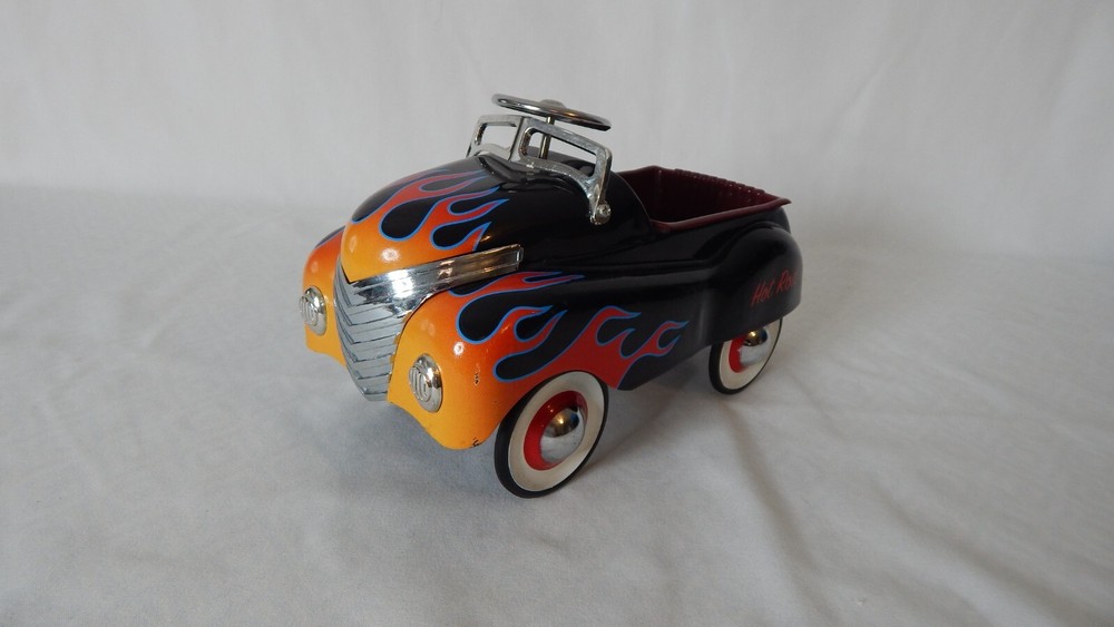 Metal Hot Rod Metal  Pedal Car Planter-Flames Planter Teleflora -
