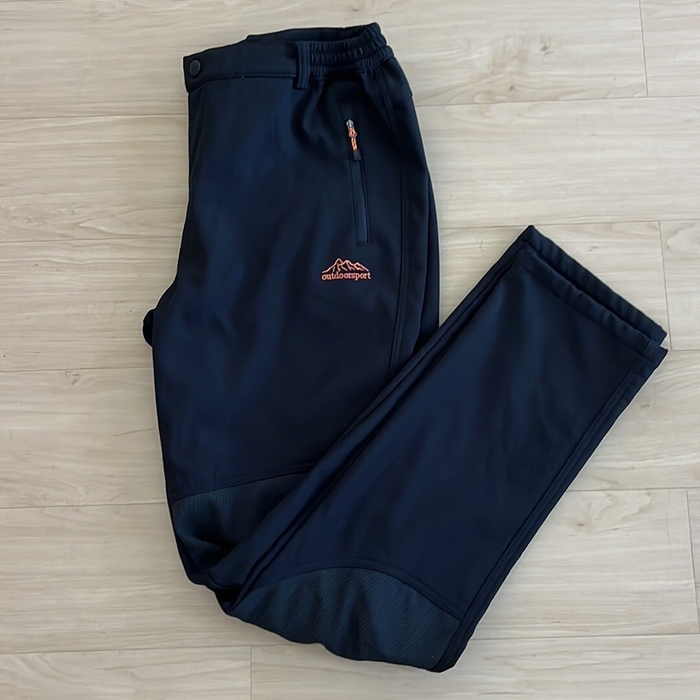 OUTDOORSPORT MENS SNOW SKI OUTDOOR WATERPROOF FLEECE CARGO HIKING PANTS BLACK XL