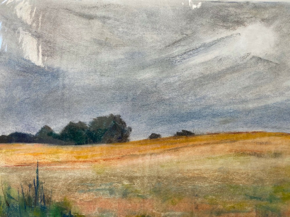 Franz Ehmke *1928-2018 Berlin Lübars Harbor Before the Öser Pastel Signed