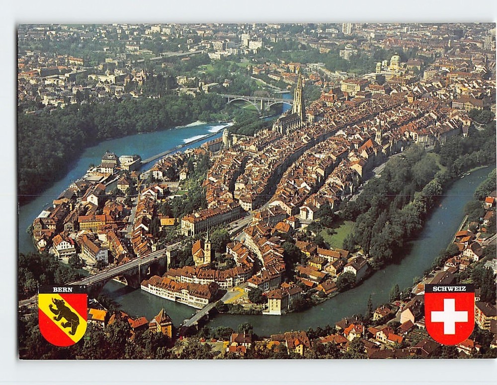 Postcard Aerial View Bern Switzerland
