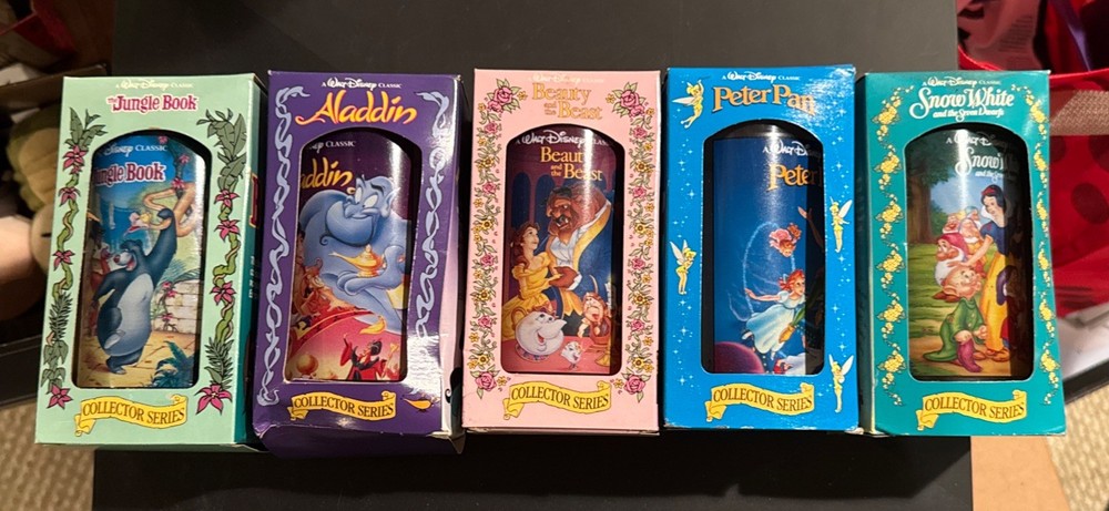 1994 Disney Beauty and the Beast Burger King Glasses Set of 5 Vintage