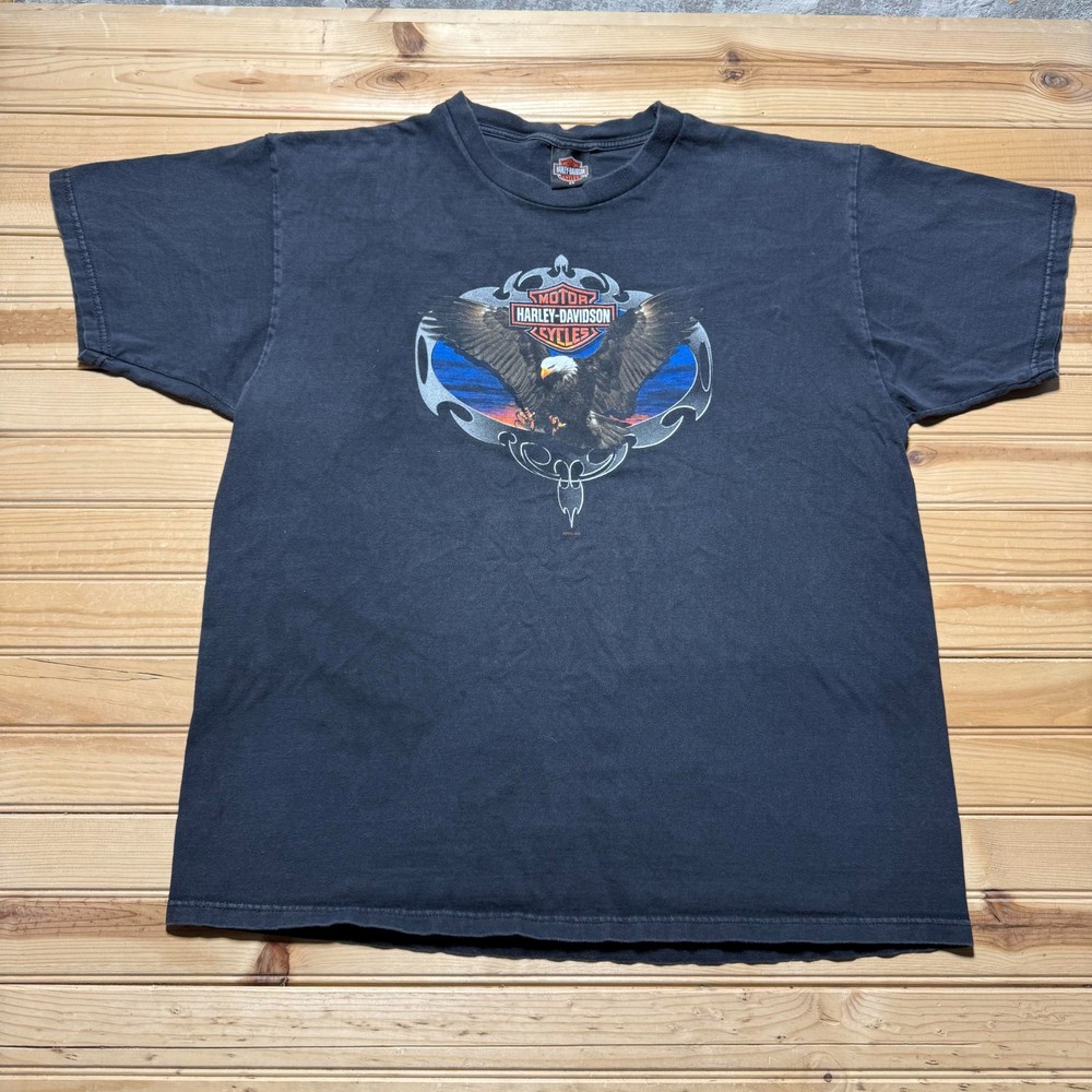 Vintage Y2K 2003 Harley Davidson Aces & Eights Mason Ohio Double Sided Shirt 2X