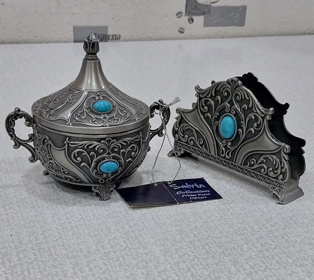 Vintage Antique style Napkin holder and sugar bowl Unique rare. New in packaging