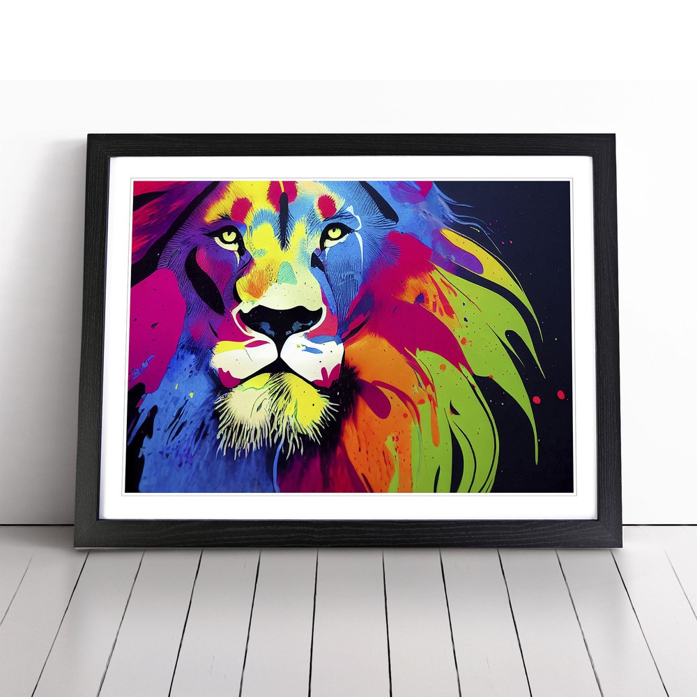 Lion Splash Vol.8 Abstract Wall Art Print Framed Canvas Picture Poster Decor