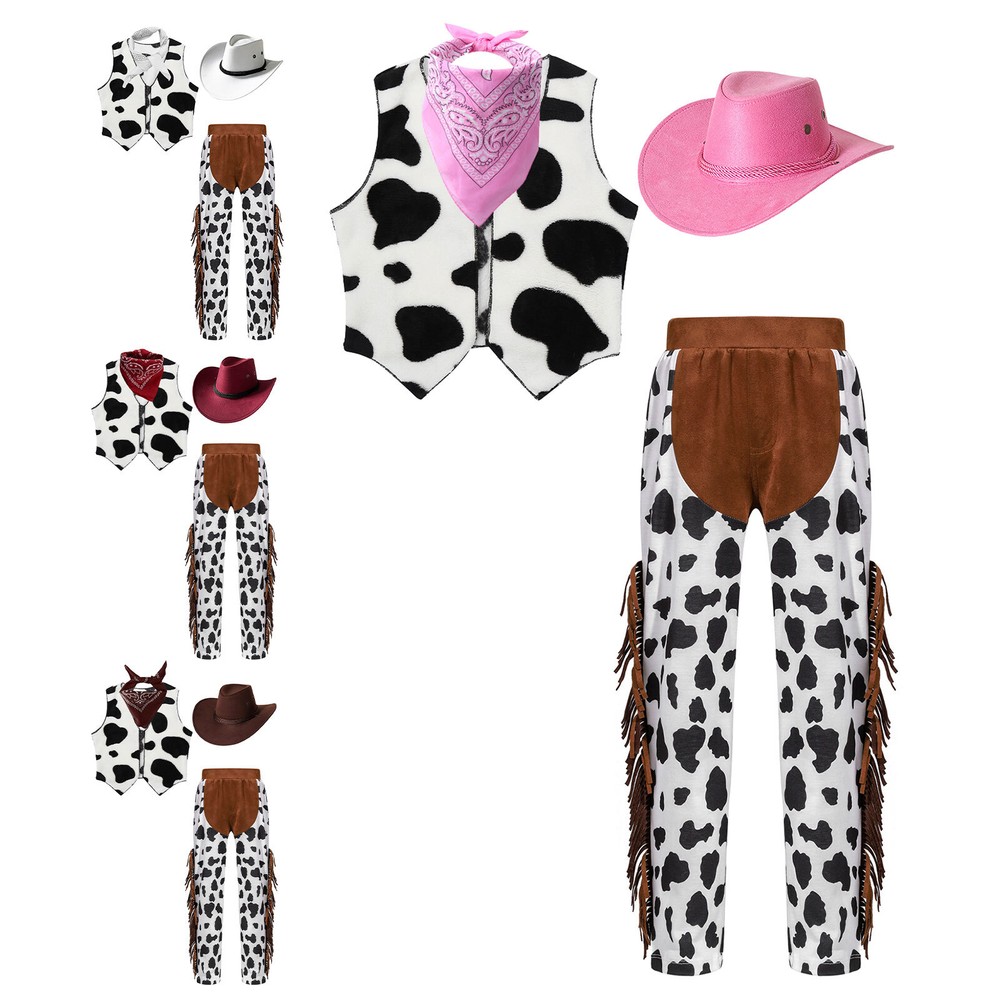 Girls Boys Outfits Carnival Waistcoat Pants Role Play Costume Dress Up Playsuit