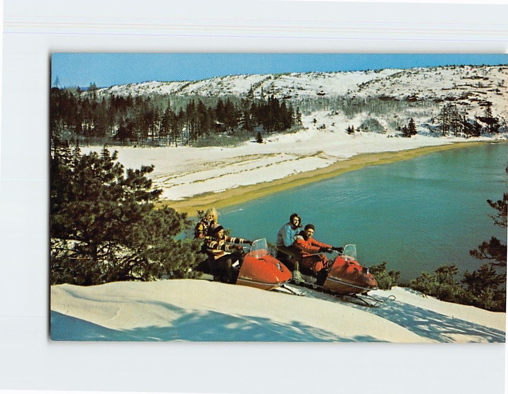 Postcard Snowmobiling In Acadia National Park Bar Harbor Maine USA-image