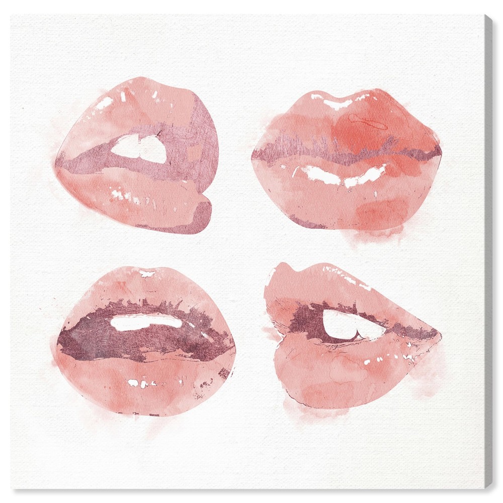 Glamorous XO Glossy Lips Canvas Wall Art for Modern Living Spaces
