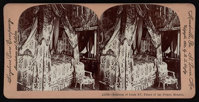 Photo:Bedroom of Louis XV, palace of the prince, Monaco,1900 1