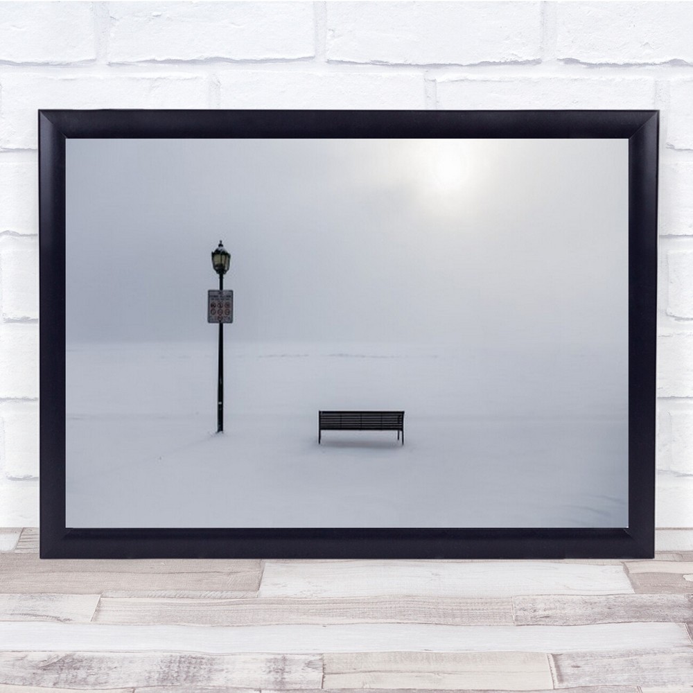Prohibitions Bench Lamp Post Street Light Wall Art Print