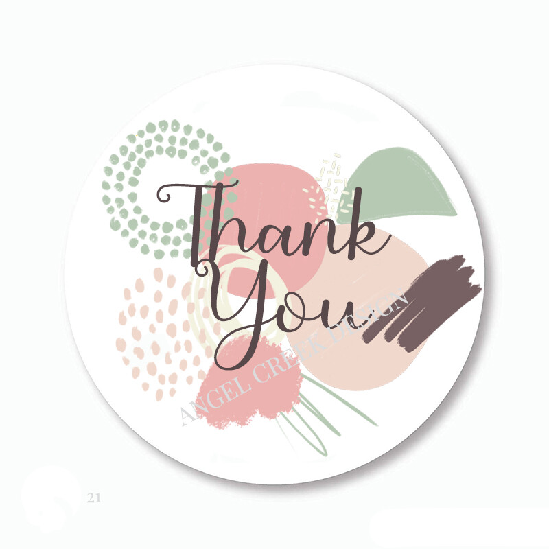 Abstract Art Thank You Labels Scrapbook Stickers Thank You Favors Envelope Seals-image