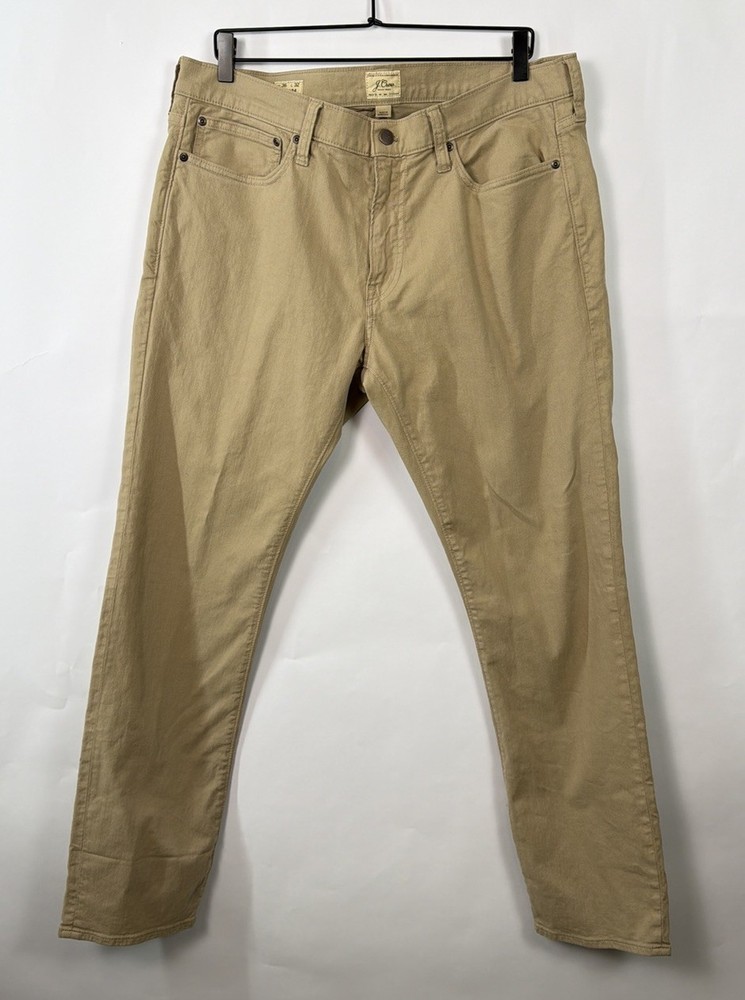J Crew 484 Slim Fit Pants Mens 36x32 Khaki Tan Stretch Chino Casual
