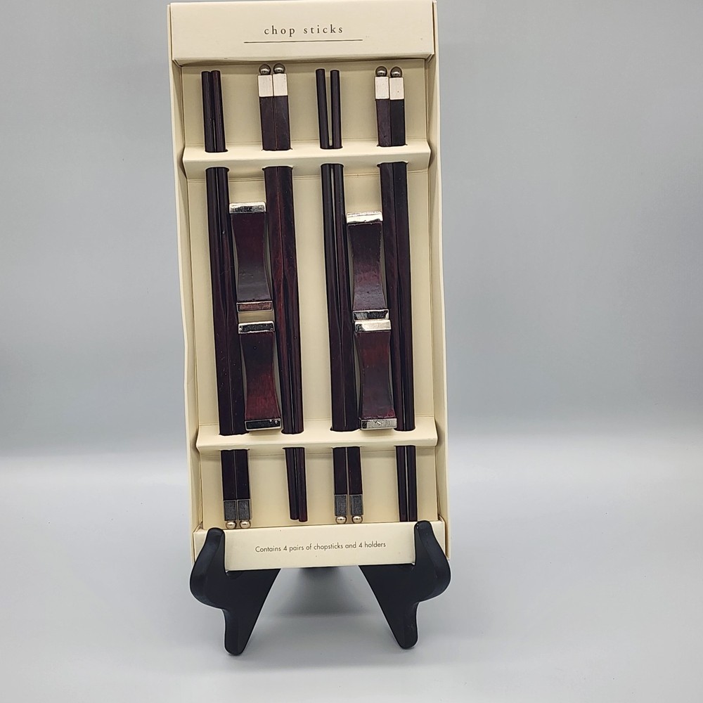 Pier 1 Imports Chopsticks & Holders Dk Brown 4 Pairs