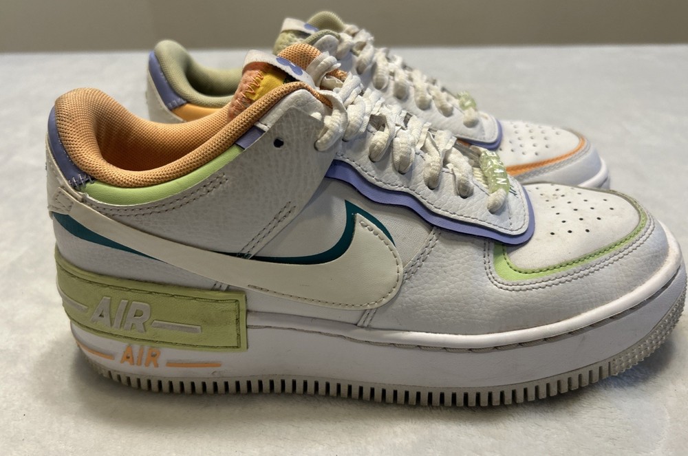 Nike Air Force 1 Shadow Women’s Size 8 White Green Athletic Shoes Sneakers
