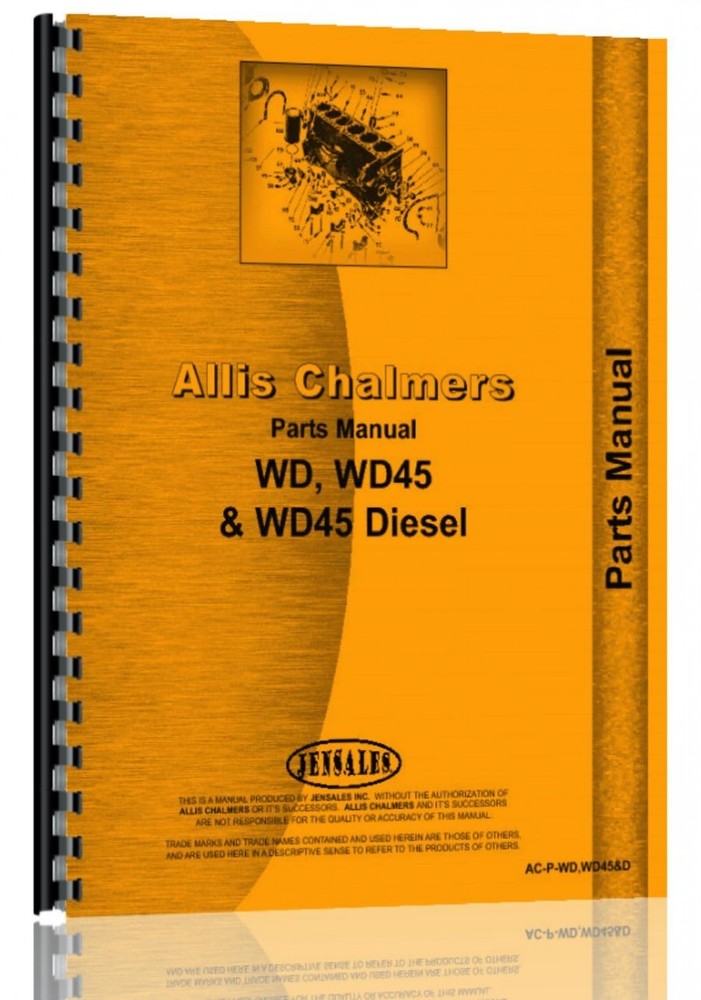 Allis Chalmers WD WD45 Tractor Parts Manual AC-P-WD WD45 and D