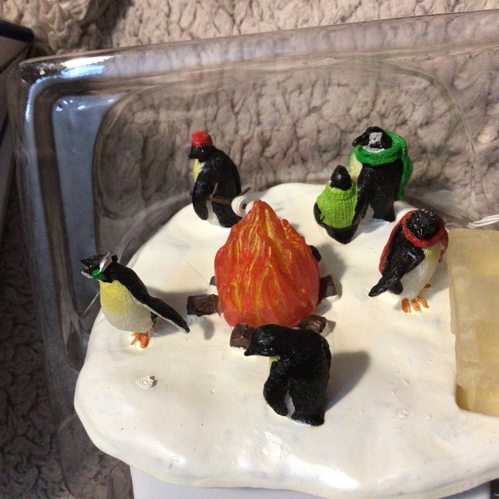 Lemax Penguin Warmup Tabletop Christmas Light Up Village Decoration Tested  -image