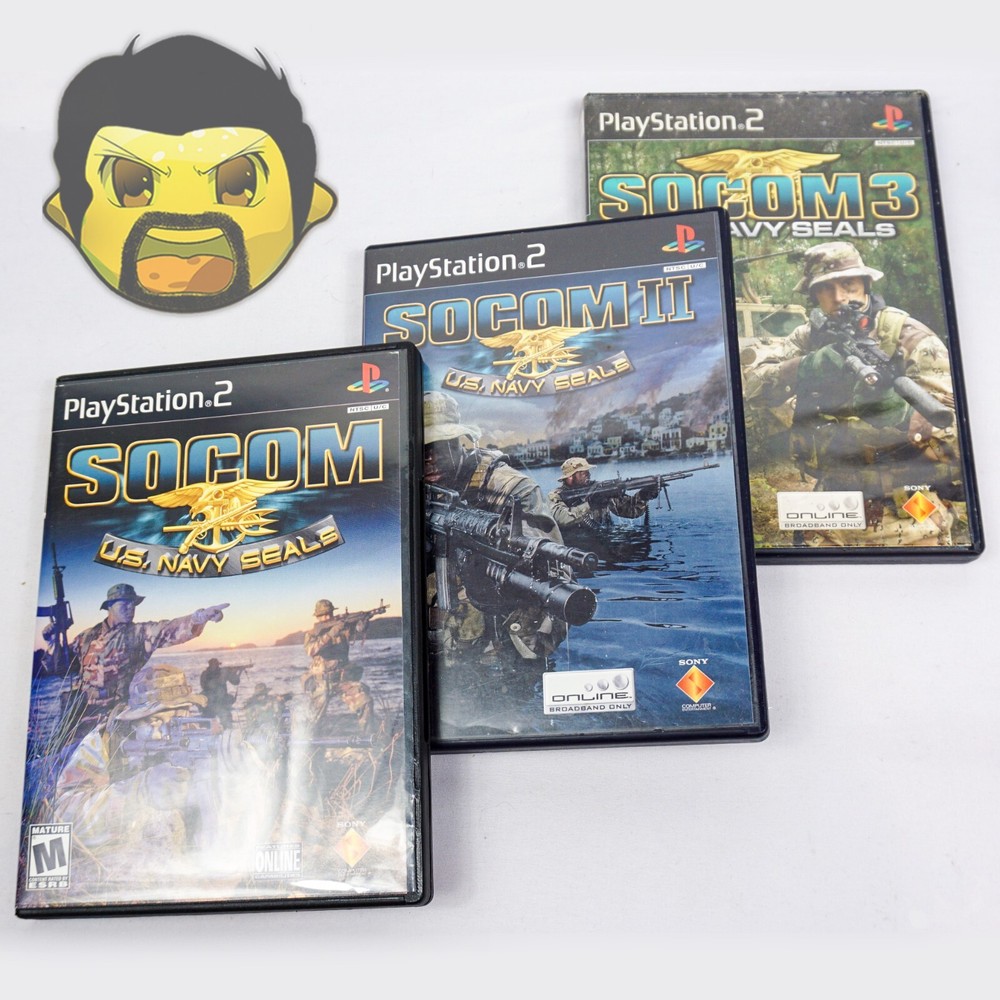 Socom 1 2 3 PS2 Lot Bundle of 3 CIB (Sony PlayStation 2) Complete with Reg Cards