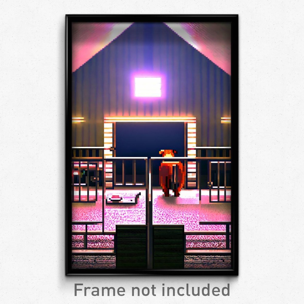 8 Bit Psychedelic Trippy Pixel Art Poster - Rare Kennel Video Game Print