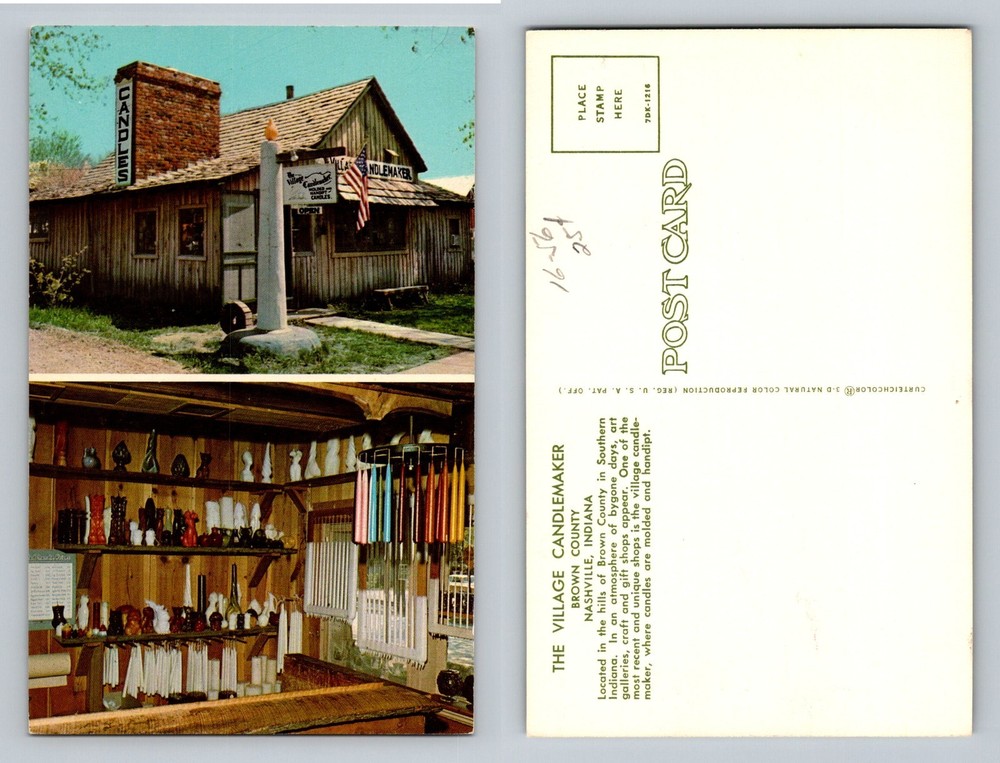 Nashville, IN-Indiana, Village Candlemaker Shop & Displays Vintage Postcard
