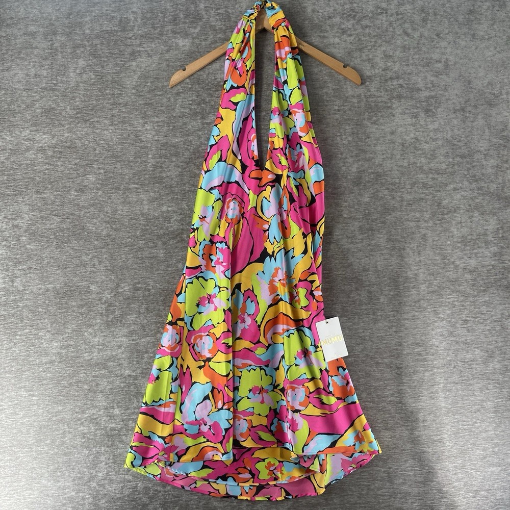 Show Me Your Mumu Dress Women’s Large USA Floral Halter Vacation Maxi NEW TAGS