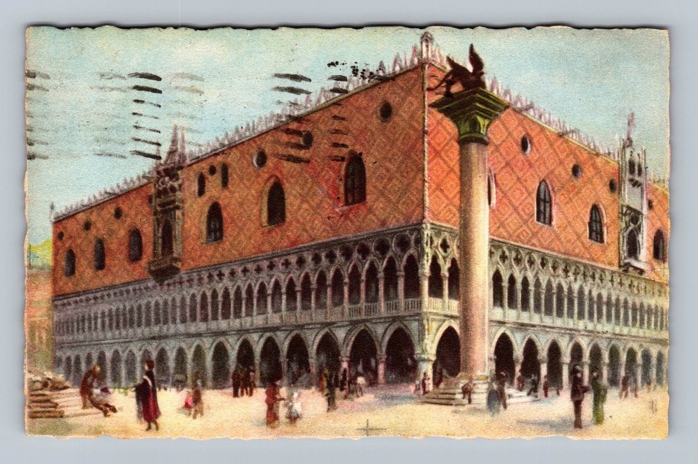 Italy- Venice Ducal Palace Souvenir Postal Old Card View Vintage c1925 Postcard