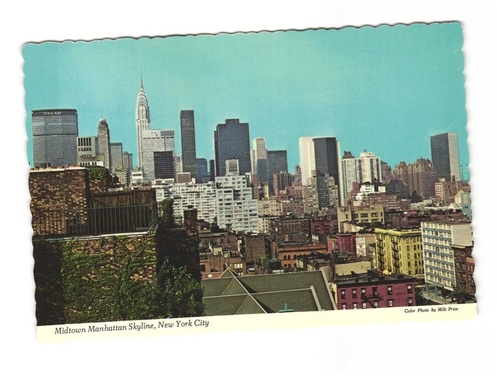 Midtown Manhattan skyline New York City vintage postcard unposted