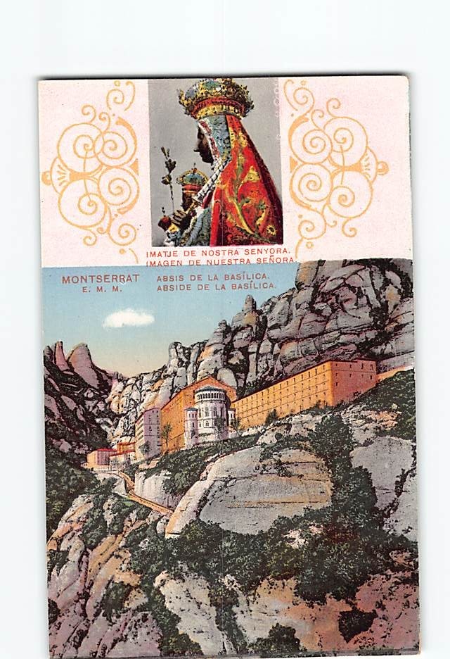 Postcard Abside De La Basilica Montserrat Spain