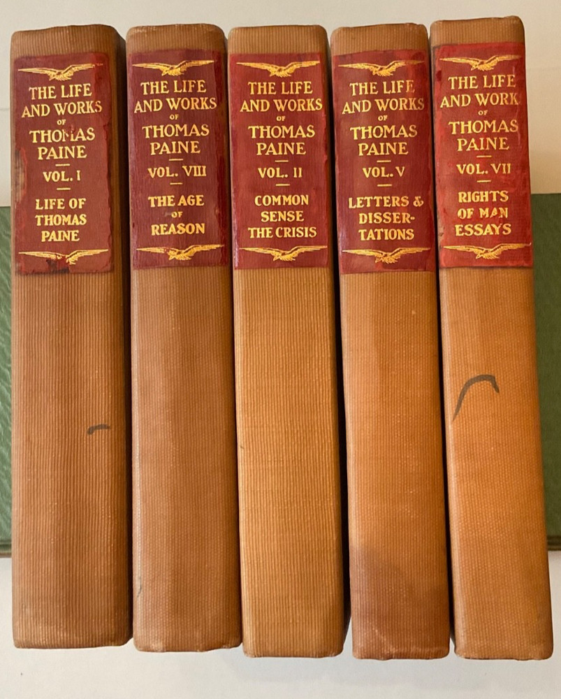 The Life and Works of Thomas Paine 5 Volumes Incomplete Patriots Edition 1925 HC