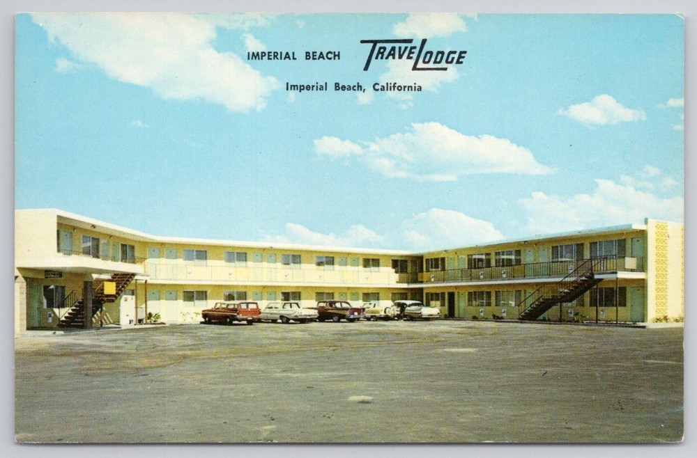 Vintage Travelodge Motel Imperial Beach California Chrome Postcard 1960s