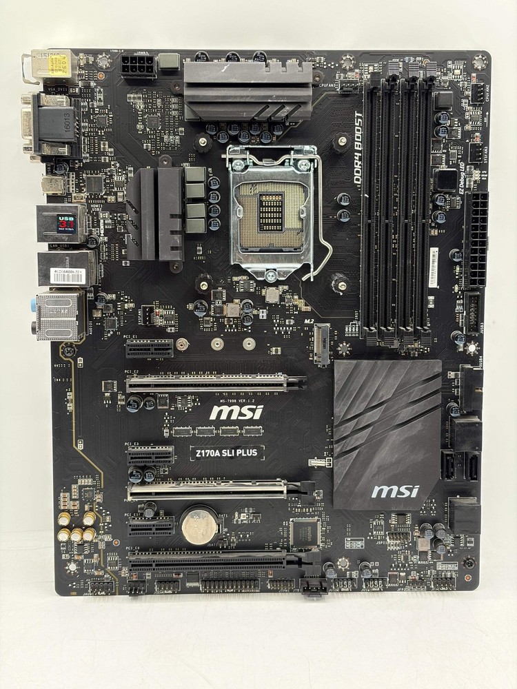 MSI Z170A SLI Plus LGA1151 DDR4 ATX Motherboard Tested and Working