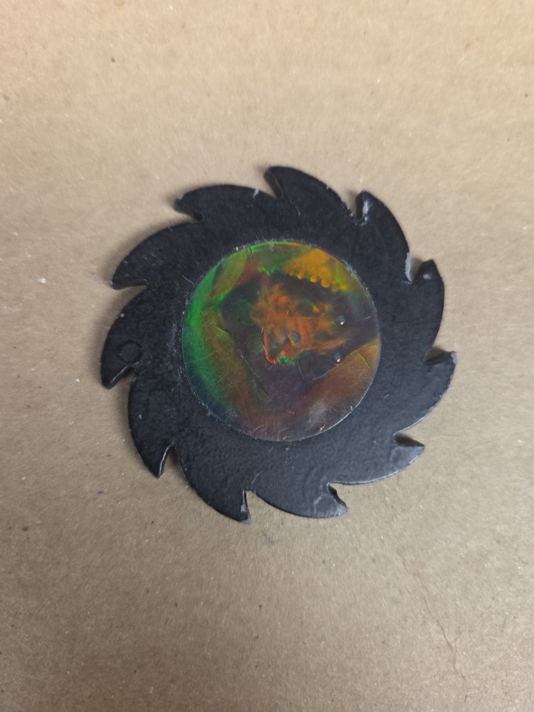 Vintage Pog Metal Slammer 1990s - Poison Skull  Saw Blade Slammer