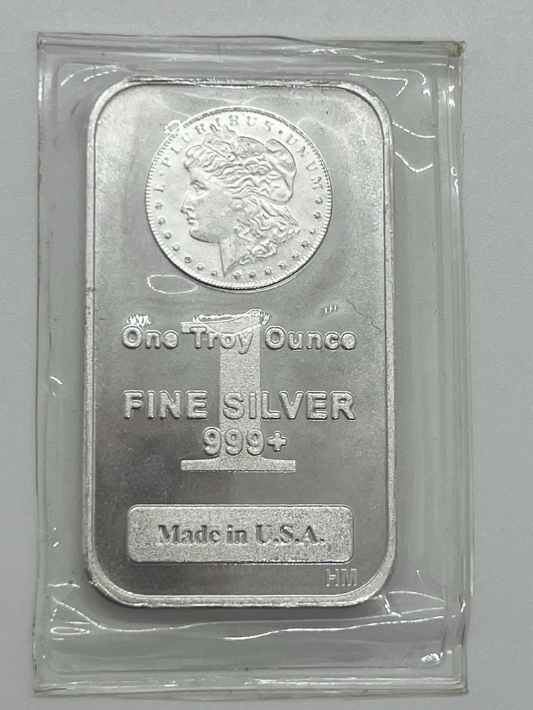 1 oz Highland Mint Morgan Head Design .999+ Fine Silver Art Bar Sealed