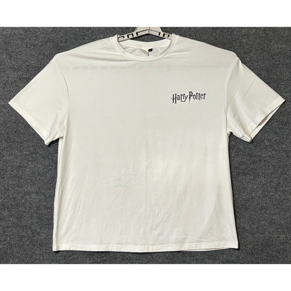 Harry Potter Mens Medium T-Shirt White Deathly Hallows Graphic