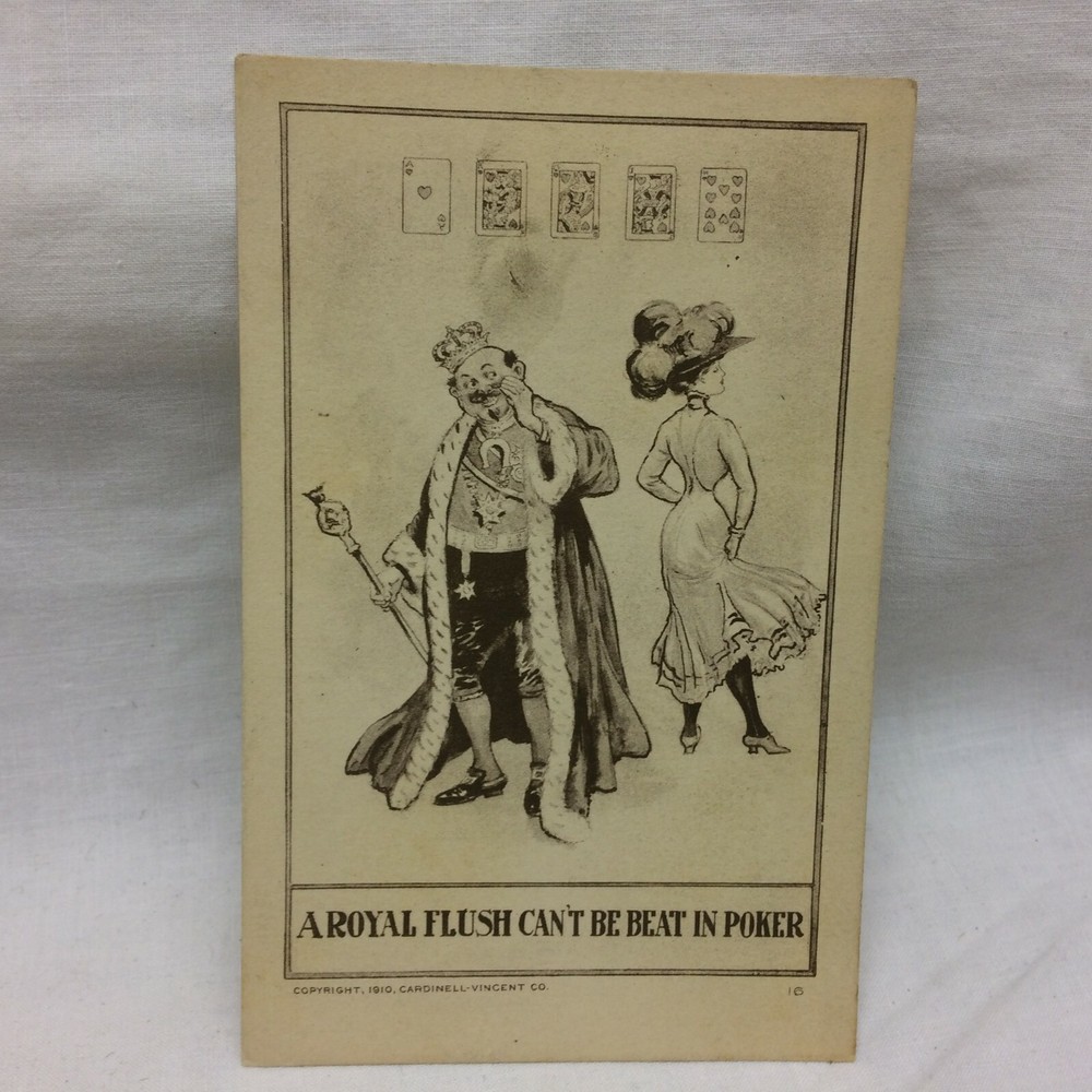 Vintage Royal Flush Postcard King & Girl Revealing Leg Scene