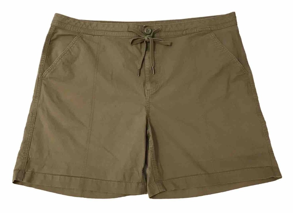 Eddie Bauer Ripstop Shorts Women Size 18 Sage Green Hiking Camping Boho Chino