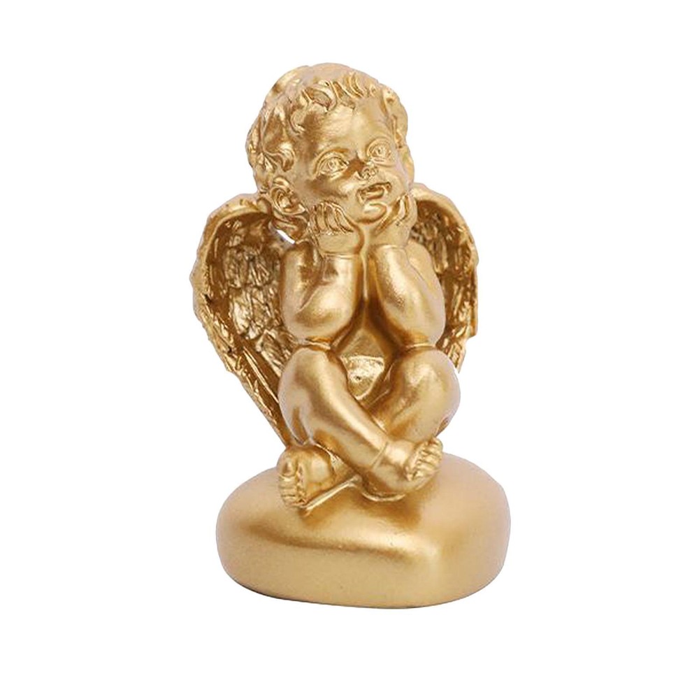 Resin Angel Statue Ornament Desktop Home Decor Fairy Prayer Cherub Bookcase