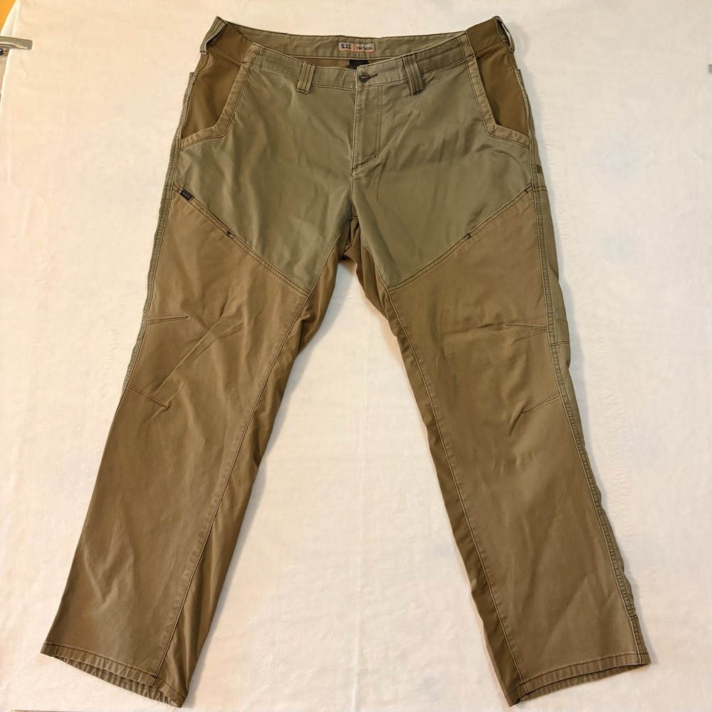 5.11 Tactical Men's Quest Pants Size 40x32 Tan Double Knee Lightweight Ripstop