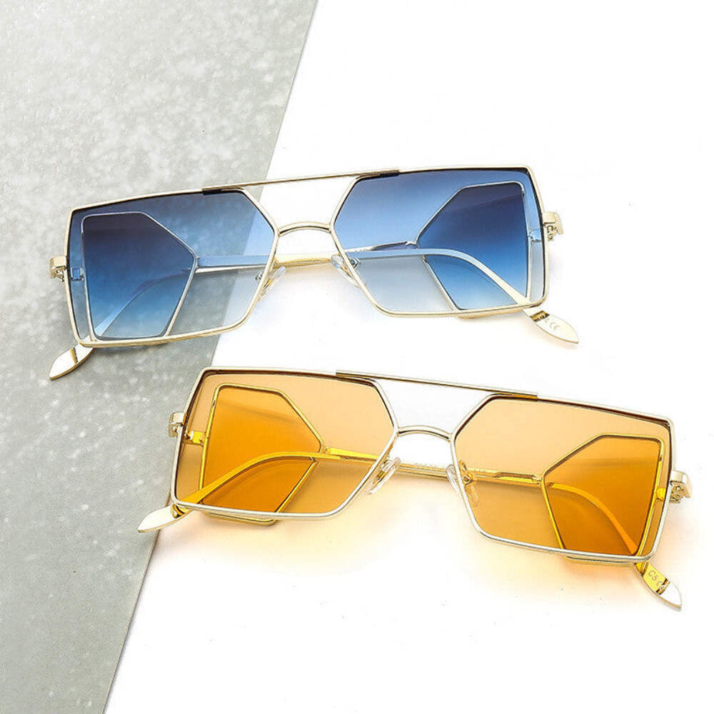 Unisex Metal Square Sunglasses with Side Blocking Lens for Sun Protection, Trave