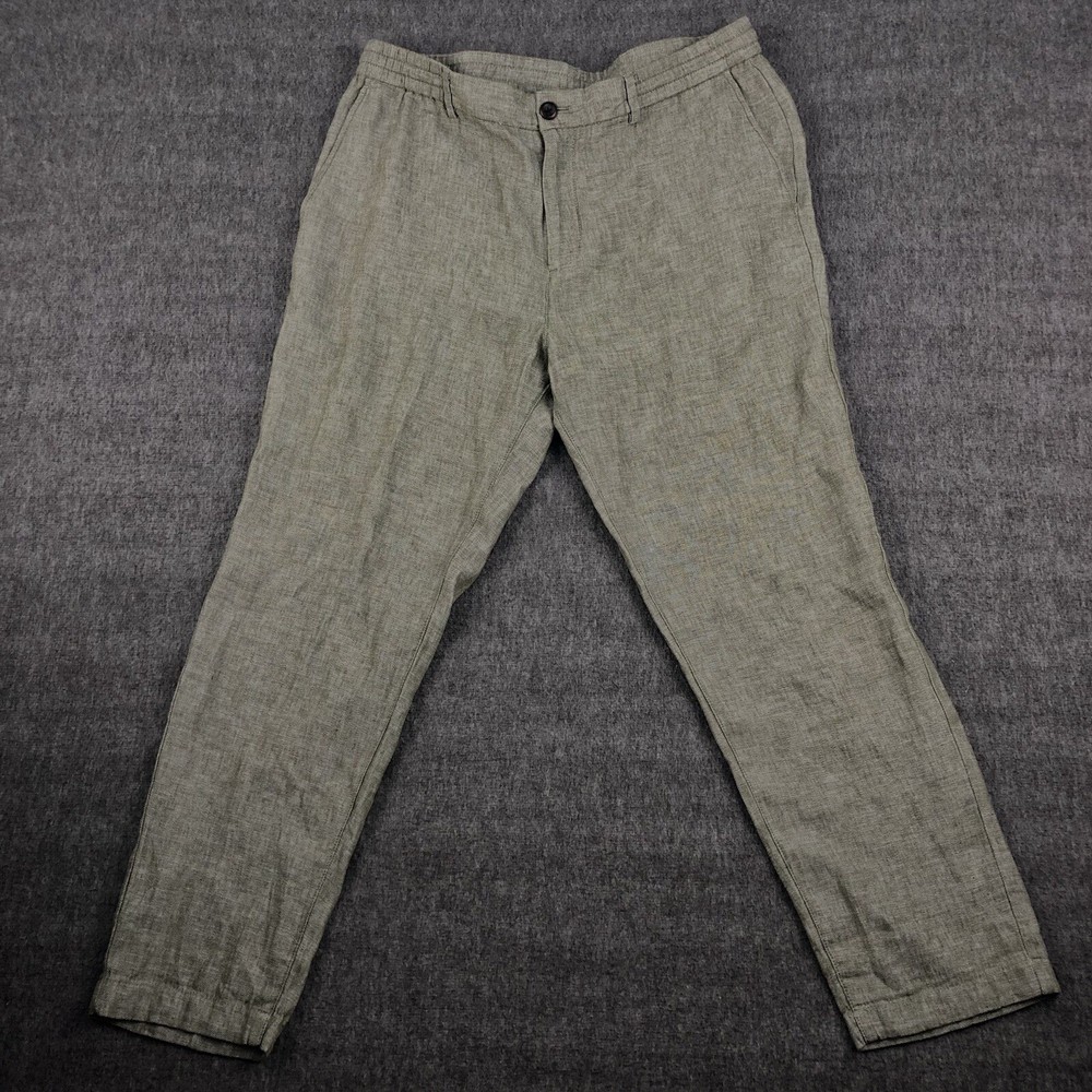 Banana Republic Pants Mens 35x30 Green Linen Blend Athletic Fit Drawstring