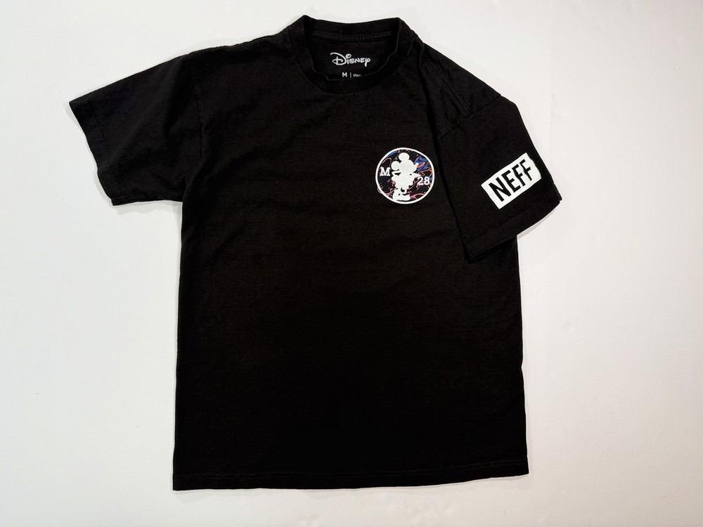 Disney By Neff Official Mickey Mouse M 28 Men's Black Tee Shirt Size Medium